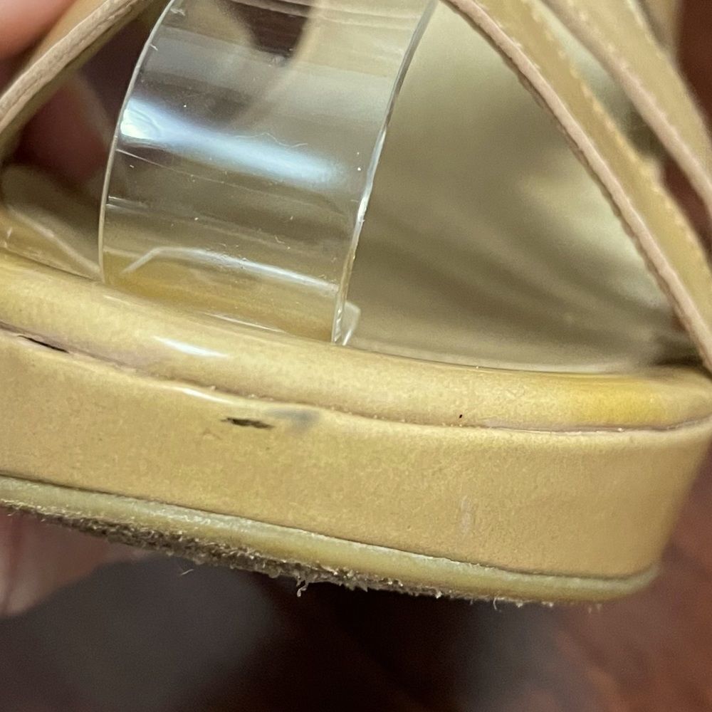 Stuart Weitzman Ankle-Cuff Tan Cork Wedge Sandal Size 7 - Picture 12 of 16